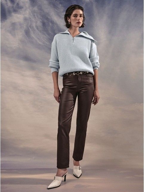 Джинсы straight «под кожу» с высокой посадкой CON-712