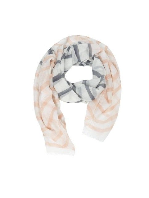 Szaro-różowy szalik w paski CS015