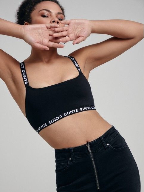 Bustier bawełniany z paskami V FIT DAY LBE 1504