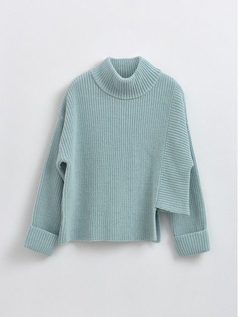Oversize-джемпер из объемной пряжи с фигурным низом LDK 296