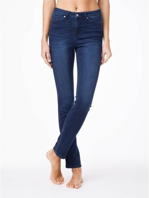 Bardzo wygodne proste jeansy z wysokim stanem CON-46 Lycra®