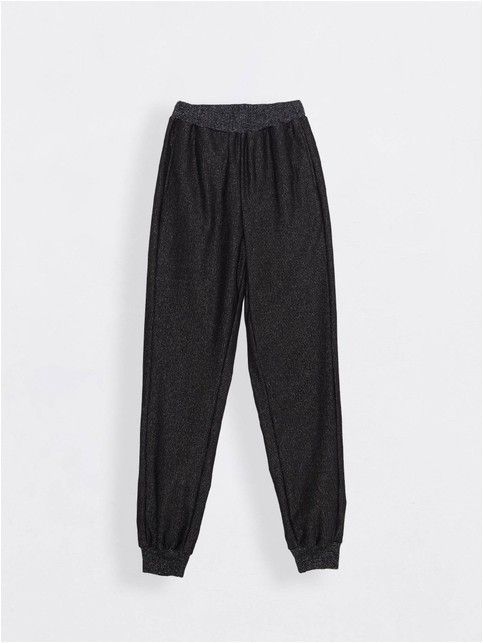 Ultra-wygodne termojoggery z migotaniem lureksu SPORT LUX BLACK