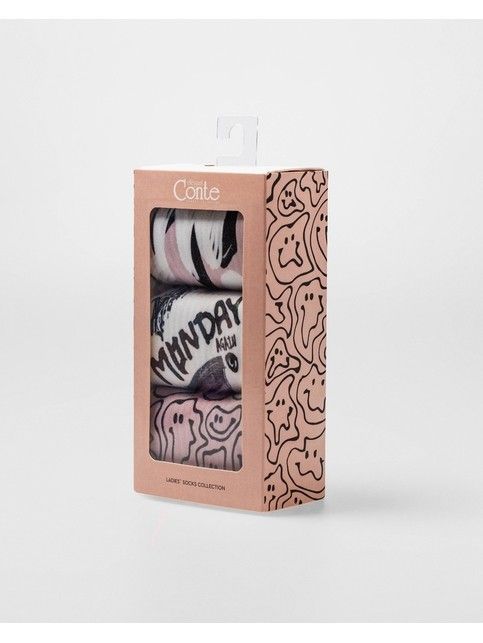 Mood box: Komplet długich skarpetek z wzorem 